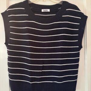 525 America Stripe Pointelle Dolman Sweater